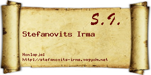 Stefanovits Irma névjegykártya
